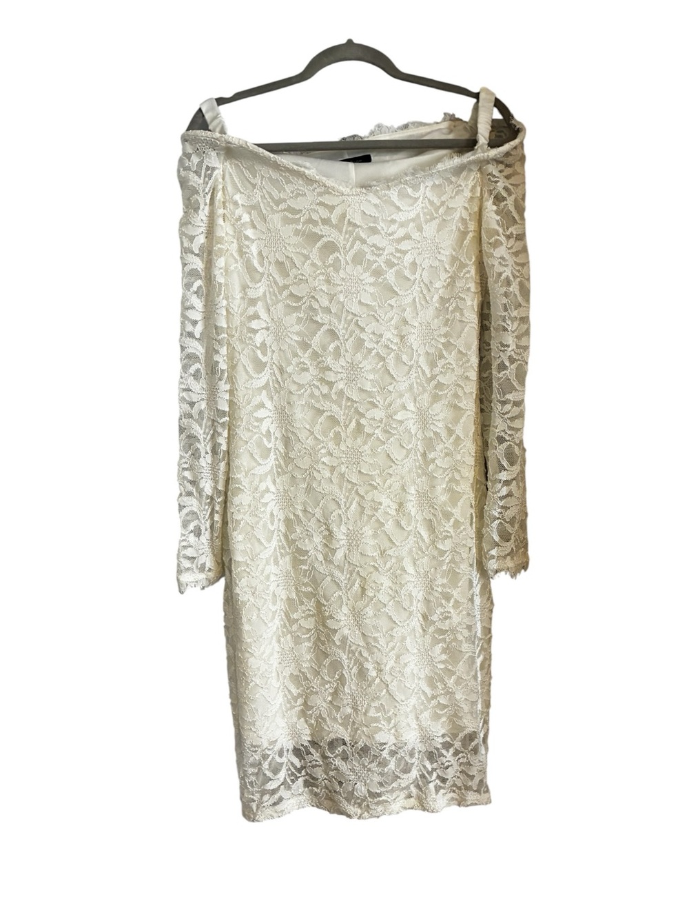 Blu Sage Ivory Lace Off-Shoulder Dress